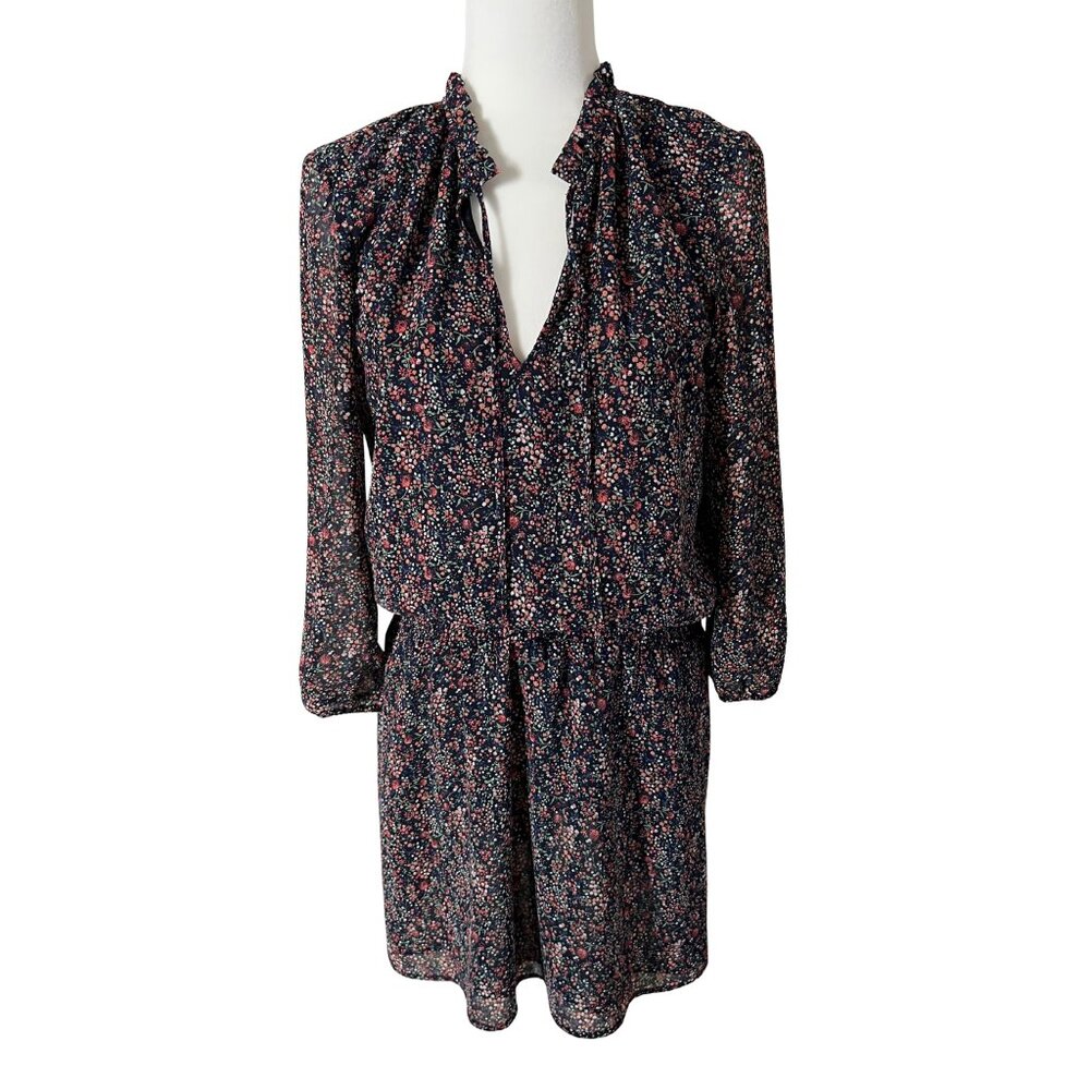 J.Crew Mercantile Floral Ruffle Neck Long Sleeve Dress XS